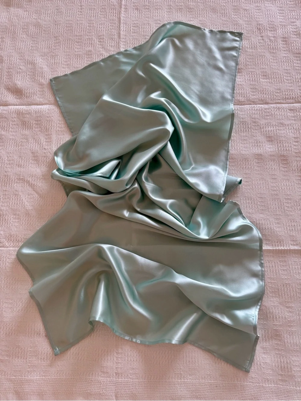 100% Silk TOWEL for Hair and Face Mulberry Silk 22 Momme 50x110sm MINT Gift Box